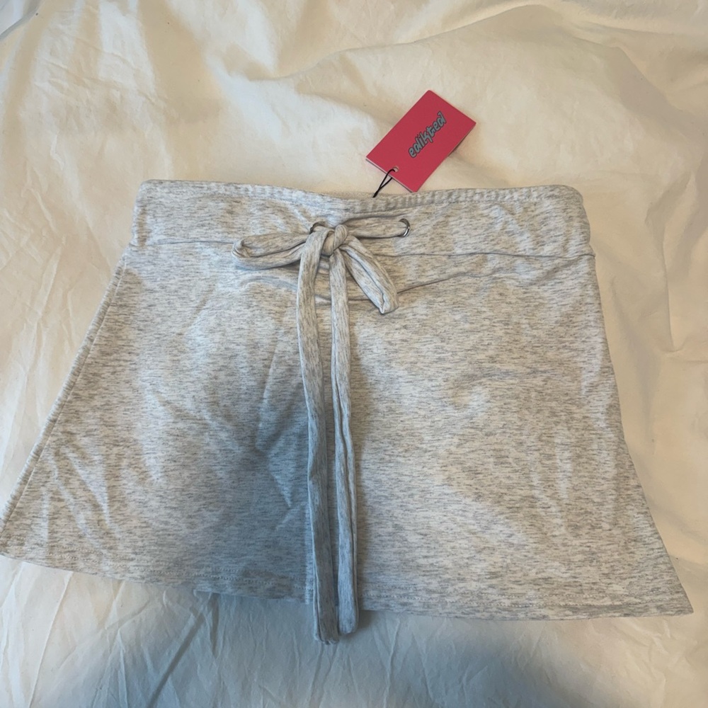 Gray Tie-Waist Top